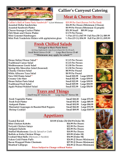 Carryout Catering Menu