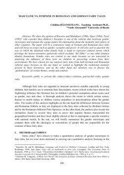 596 MASCULINE VS. FEMININE IN ROMANIAN AND GERMAN