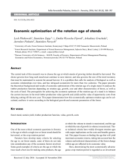 Economic optimization of the rotation age of stands