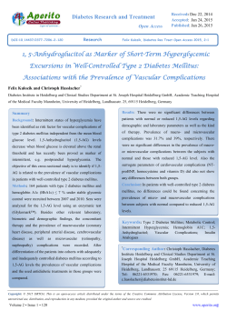 Diabetes Research and Treatment 1, 5