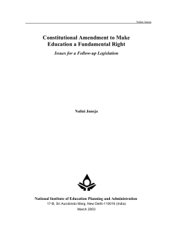 Constitutional Amendment to Make Education a Fundamental Right