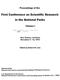First Conference on Scientific Research in the National Parks
