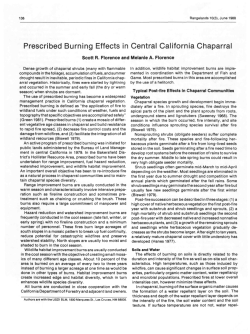 Prescribed Burning Effects in Central California Chaparral