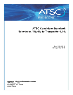ATSC Candidate Standard: Scheduler / Studio to