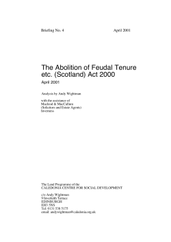The Abolition of Feudal Tenure etc. (Scotland) Act