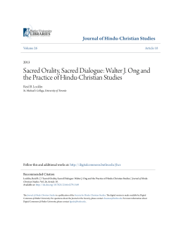 Walter J. Ong and the Practice of Hindu-Christian Studies