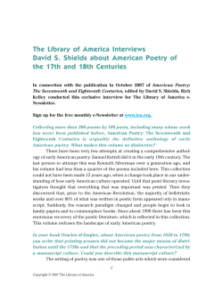 The Library of America Interviews David S. Shields about American