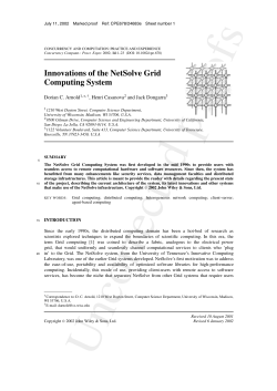 Innovations of the NetSolve Grid Computing System