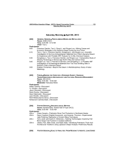 Saturday - Society for American Archaeology