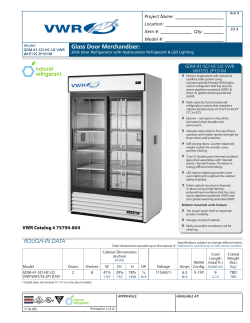 ROUGH-IN DATA Glass Door Merchandiser