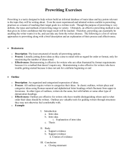 Prewriting Exercises