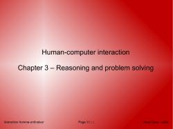 Human-computer interaction Chapter 3 &ndash; Reasoning and