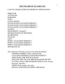 THE WIZARD OF OZ (SORT OF!) CAST OF CHARACTERS (IN