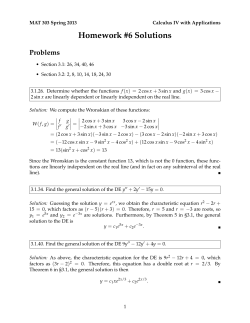 Homework #6 Solutions