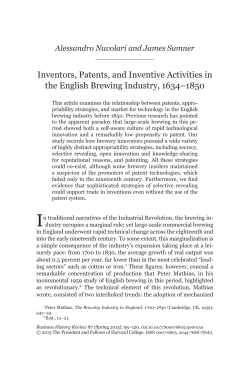 Inventors, Patents, and Inventive Activities in the English Brewing