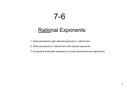 7-6 Rational Exponents