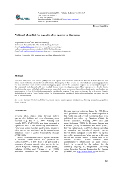 National checklist for aquatic alien species in