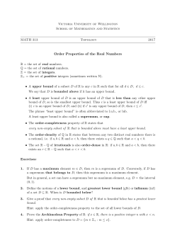 Order Properties of the Real Numbers
