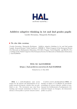 Additive adaptive thinking in 1st and 2nd grades pupils