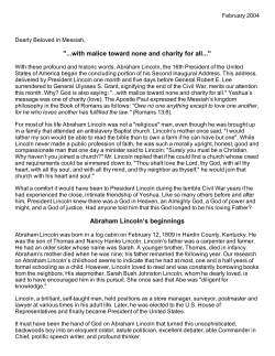 Abraham Linclon: Feb-04