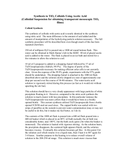 Synthesis to TiO2 Colloids Using Acetic Acid (Colloidal Suspension