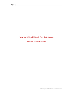 Module 3: Liquid Fossil Fuel (Petroleum) Lecture 18: Distillation