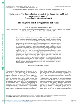 The long-term health of vegetarians and vegans