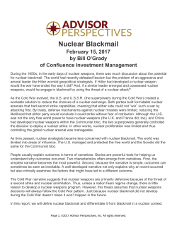 Nuclear Blackmail - Advisor Perspectives