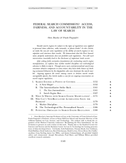 federal search commission? access, fairness