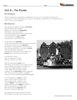 Unit 6 - The Parade