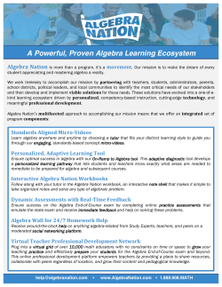 the algebra nation brochure