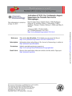 Leishmania chagasi by &beta; Activation of TGF