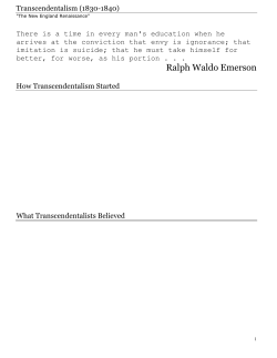 How Transcendentalism Started
