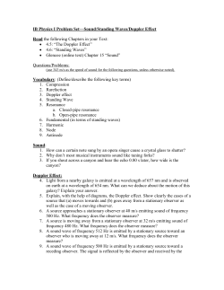 IB Physics I Problem Set&mdash;Sound/Standing Waves/Doppler Effect