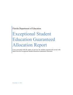 Exceptional Student Education Guaranteed Allocation Report