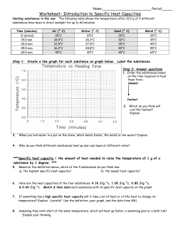Intro to Specific Heat WS