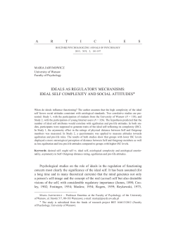 ideals as regulatory mechanisms: ideal self complexity and social