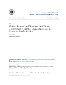 Making Sense of the Distrust of the Chinese Government in Light of