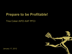 Prepare to be Profitable!