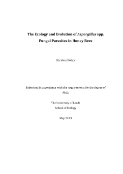 The Ecology and Evolution of Aspergillus spp. Fungal Parasites in