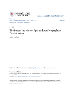 The Poet in the Mirror: Epic and Autobiography in Dante&acirc;&bull;Žs Inferno