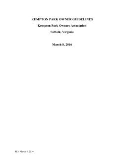 ARB Guidelines - Kempton Park Homeowners Association
