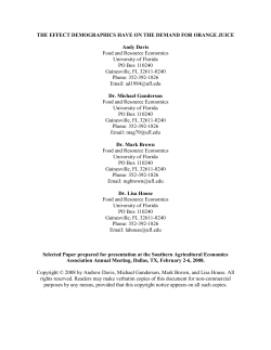 The Effect Demographics Have on the Demand for