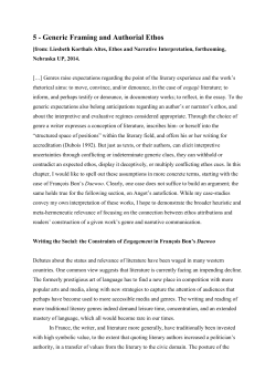 5 - Generic Framing and Authorial Ethos