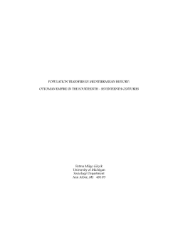 POPULATION TRANSFERS IN MEDITERRANEAN HISTORY