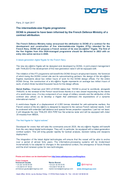 The intermediate-size frigate programme: DCNS is pleased to have