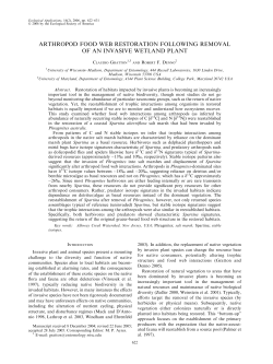 arthropod food web restoration following removal of an
