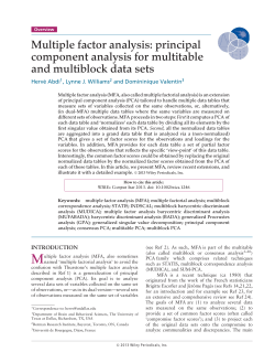 Multiple factor analysis: principal component analysis for multitable