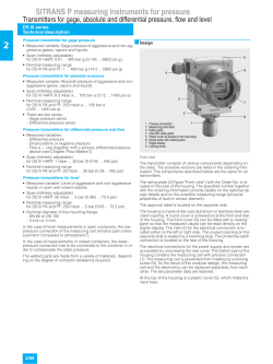 SITRANS P measuring instruments for pressure