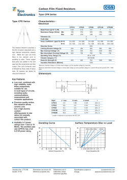 Carbon Film Fixed Resistors - Type CFR Series